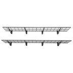 VEVOR 2-Tier Heavy Duty Wall Garage Shelving, 4 Pack 305 x 914 mm Steel Wall Mounted Shelving Unit, 305 x 1828 mm Per Shelf Floating Storage Metal Rack for Garage, 272 kg Total Weight Capacity, Black