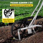 VEVOR Garden Seeder, Metal Precision Garden Push Seeder With 6 Seed Plates, Walk-Behind Row Crop Planter, Manual Garden Lawn Spreader for Sowing Seeds, Backyard Agriculture for Various Seeds