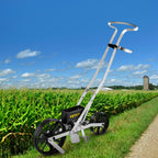 VEVOR Garden Seeder, Metal Precision Garden Push Seeder With 6 Seed Plates, Walk-Behind Row Crop Planter, Manual Garden Lawn Spreader for Sowing Seeds, Backyard Agriculture for Various Seeds