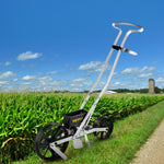 VEVOR Garden Seeder, Metal Precision Garden Push Seeder With 6 Seed Plates, Walk-Behind Row Crop Planter, Manual Garden Lawn Spreader for Sowing Seeds, Backyard Agriculture for Various Seeds