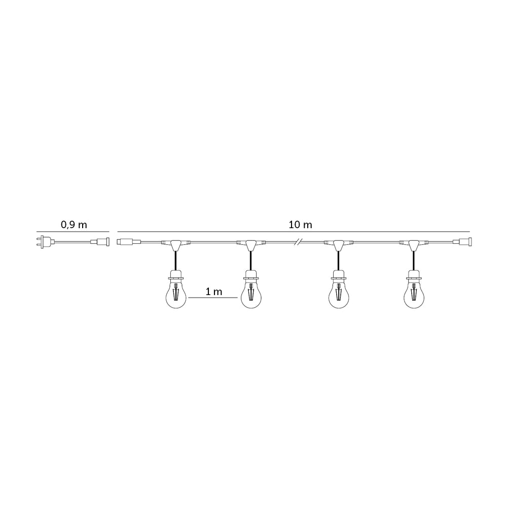 Garland BAJA LED SET 10x1W 10m E27 Kobi Design