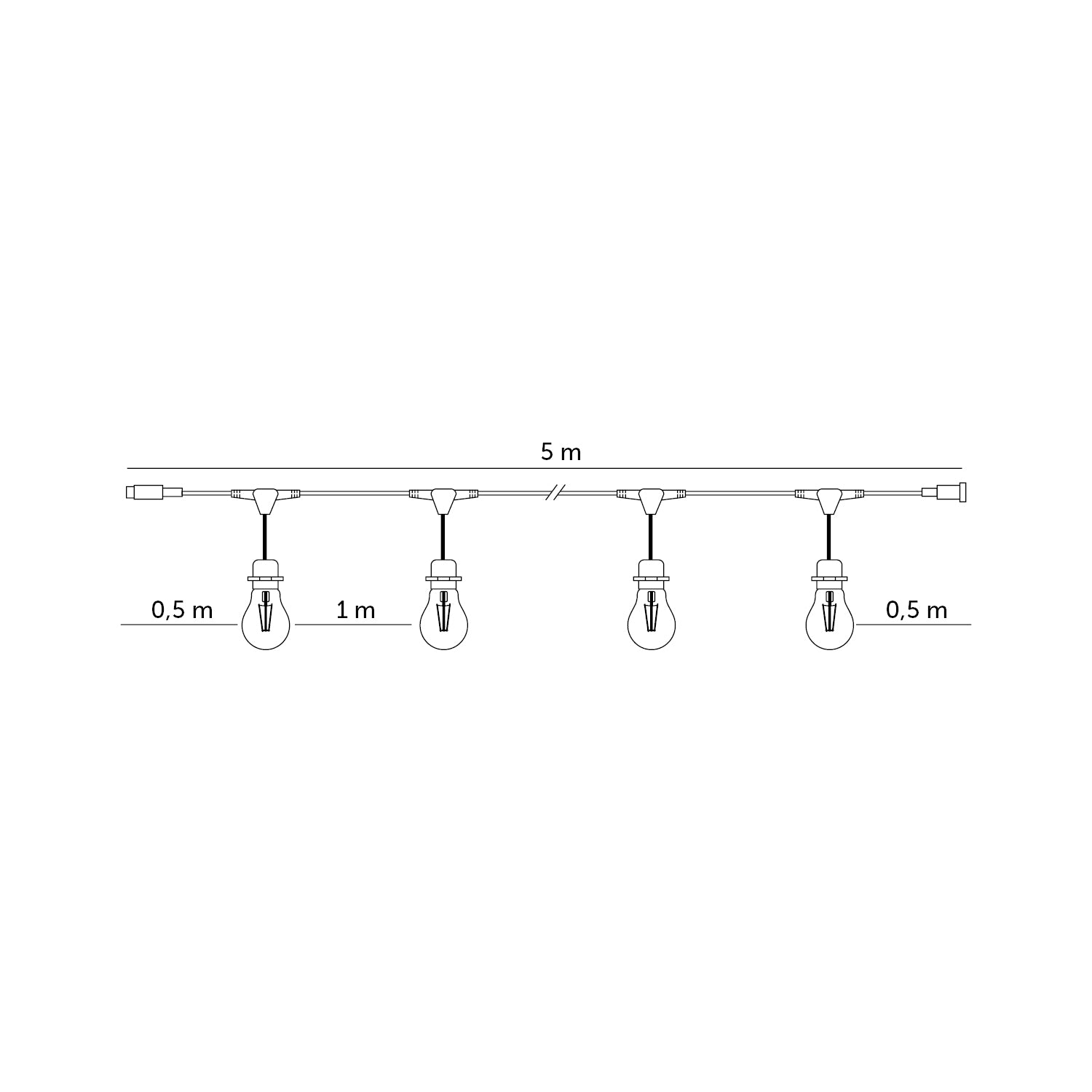 Garland CRETE 5xE27 5m Kobi Design