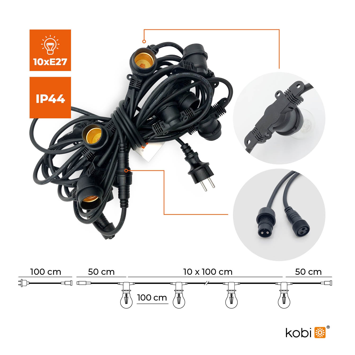 Garland MIMOSA 2 10m 10xE27 Kobi
