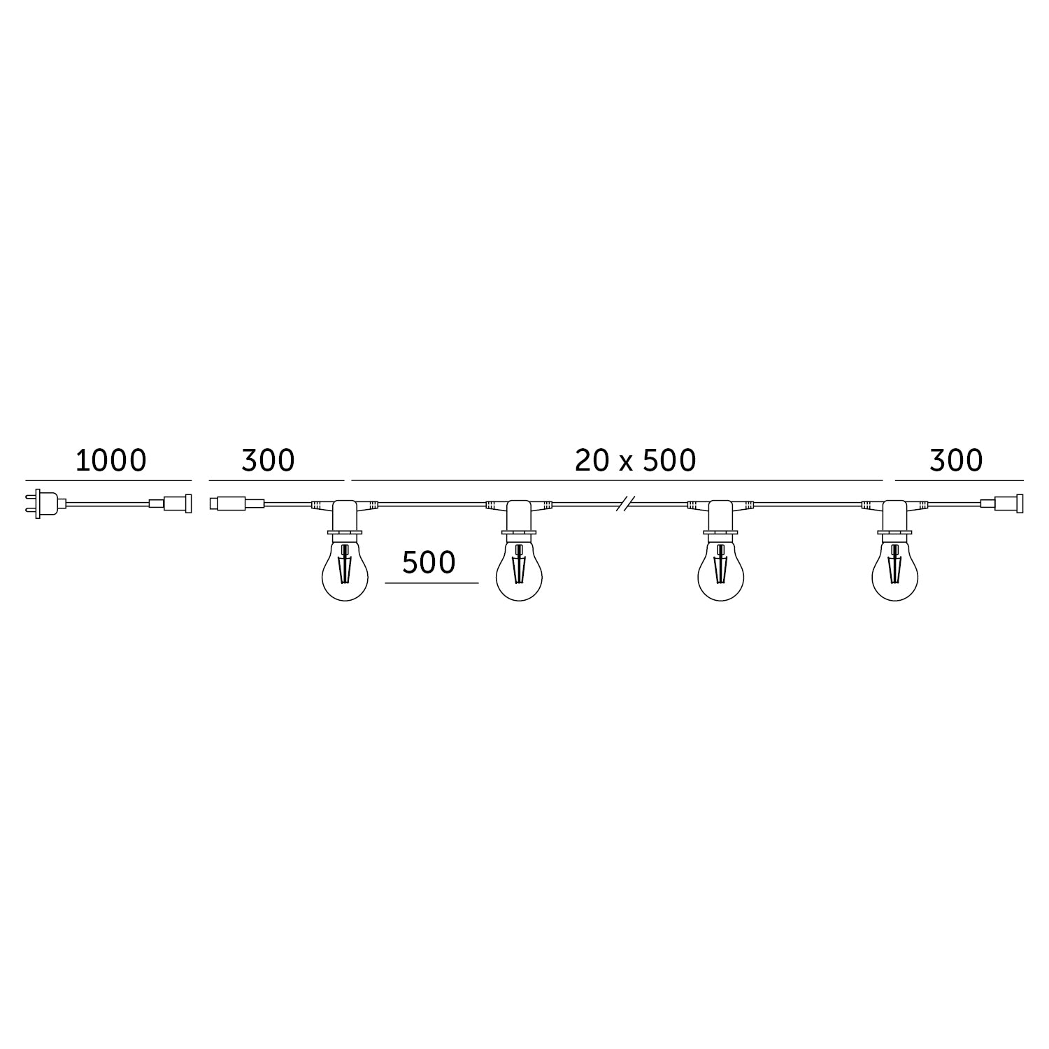 Garland MIMOSA 20m 20xE27 Kobi