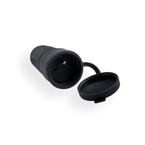 Gniazdo G-10G 1gn/Zu czarne gumowe IP44 Elgotech