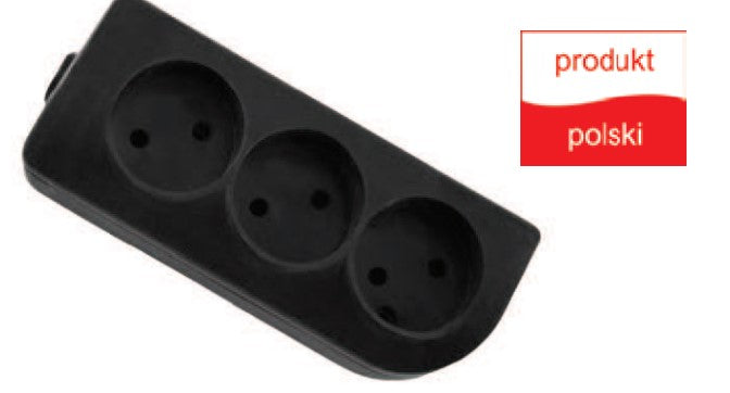 Socket 3s/without grounding black Elgotech