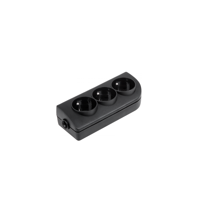 Socket 3s/with grounding black Elgotech