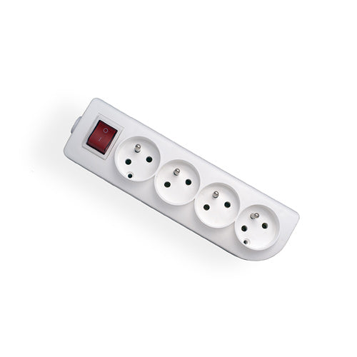 Socket 4s/with grounding + switch white Elgotech
