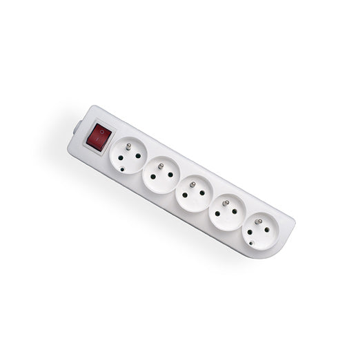 Socket 5s/with grounding+switch white Elgotech
