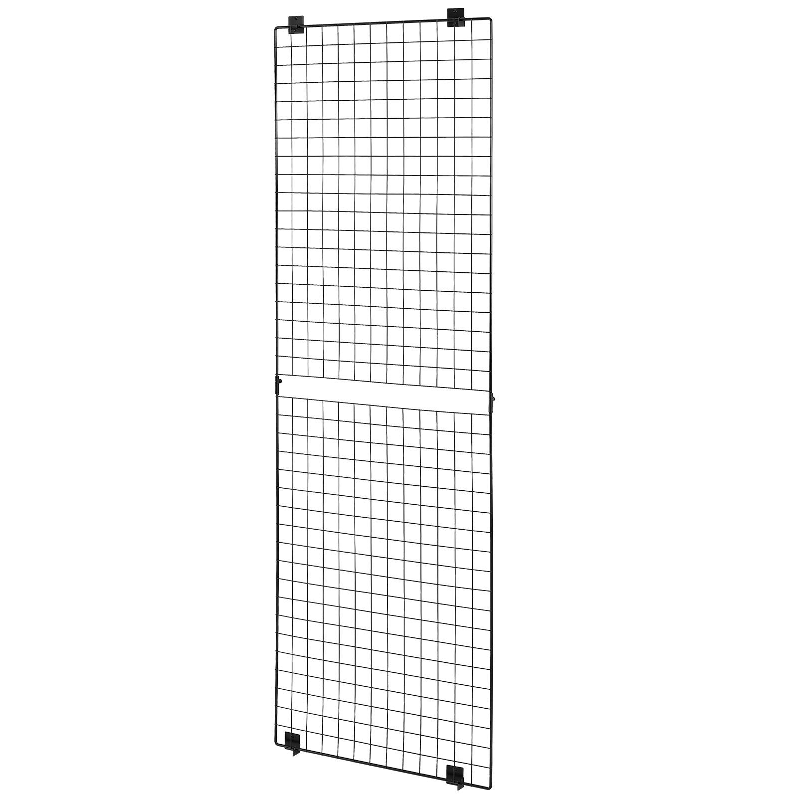 VEVOR 3 Packs Grid Wall Panels, 610 x 1828 mm Wire Grid Panels Display Rack, Wall-Mounted Art Display Shelf, Black Carbon Steel Wall Hanging Gridwall for Craft Show, Decoration, Storage, Notice Board