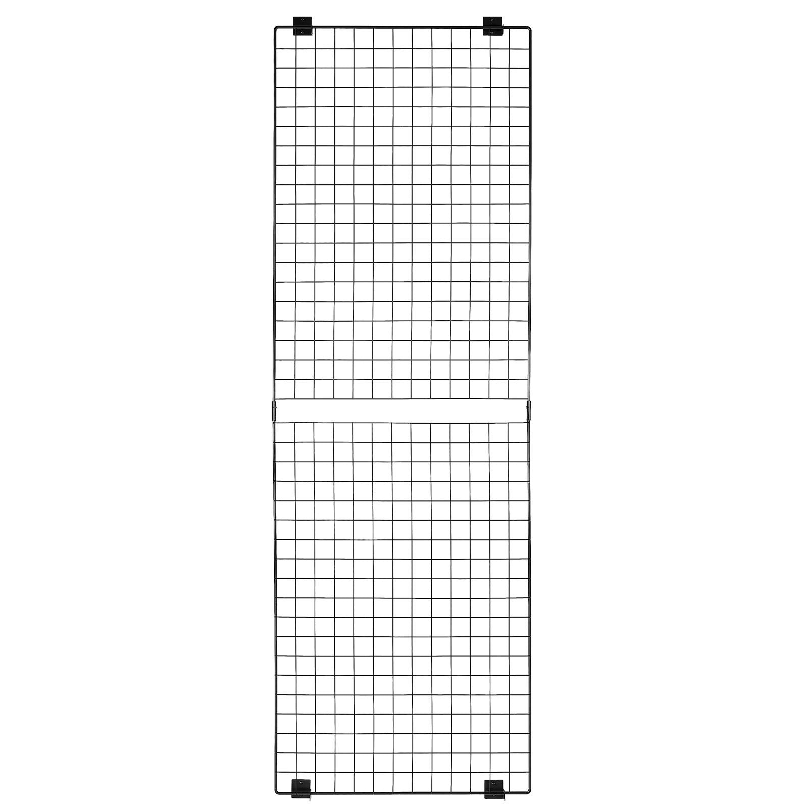 VEVOR 3 Packs Grid Wall Panels, 610 x 1828 mm Wire Grid Panels Display Rack, Wall-Mounted Art Display Shelf, Black Carbon Steel Wall Hanging Gridwall for Craft Show, Decoration, Storage, Notice Board