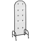 VEVOR 2 Packs Grid Wall Panels, 600 x 1640mm Wire Grid Panels Display Rack, Movable Art Display Shelf with Wheels and 20 Hooks, Black Carbon Steel Gridwall for Craft Show, Decor, Storage, Notice Board