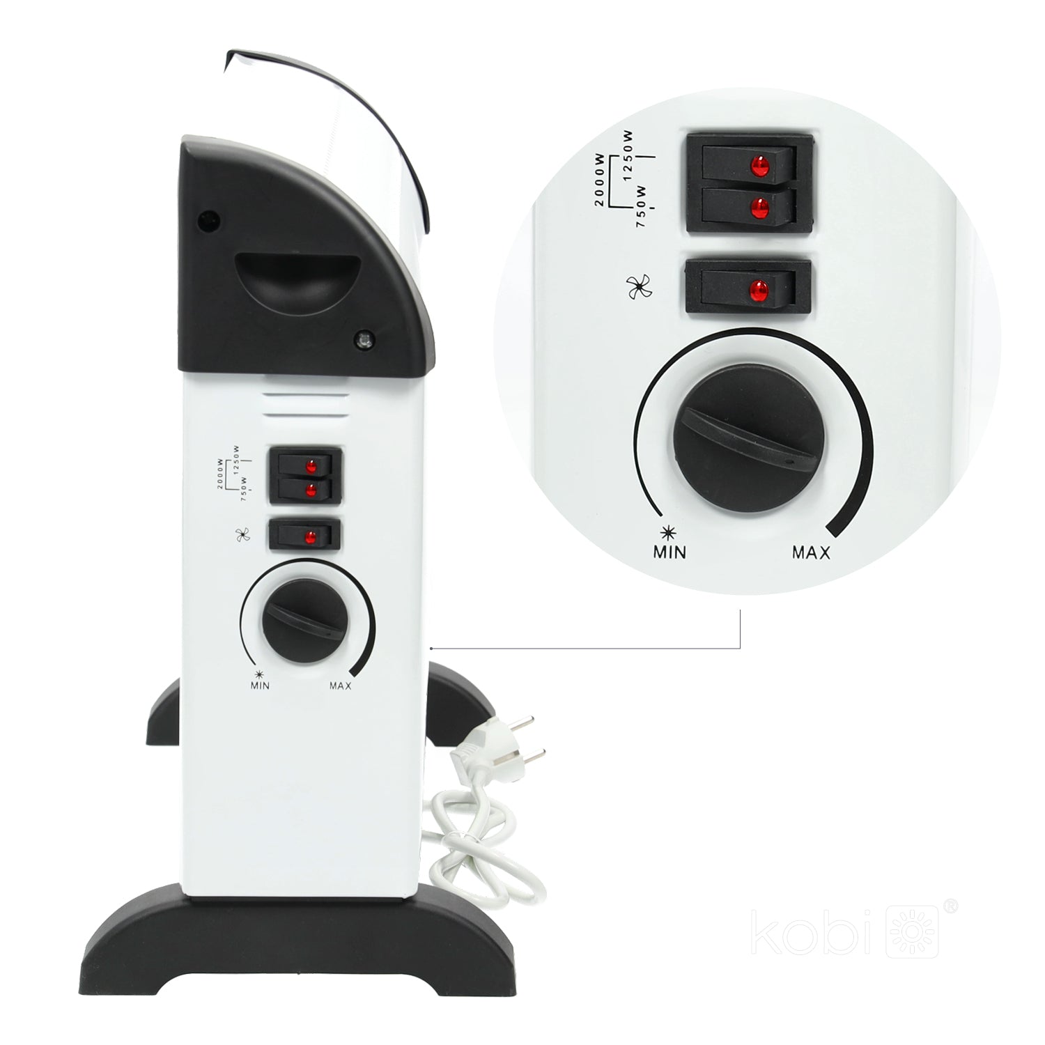 Convector heater SONDO 2000W TURBO white Kobi Windstar