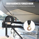 VEVOR Hand Winch, 2000 lbs Pulling Capacity, Boat Trailer Winch Heavy Duty Rope Crank with 23 ft Polyester Strap and Two-Way Ratchet, Manual Operated Hand Crank Winch for Trailer, Boat or ATV Towing