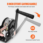 VEVOR Hand Winch, 362.9 kg Pulling Capacity, Boat Trailer Winch Heavy Duty Rope Crank with 1005.8 cm Steel Wire Cable and Two-Way Ratchet, Manual Operated Hand Crank Winch for Trailer, Boat or ATV Towing