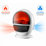 2-in-1 Ceramic Fan Heater with Fan Mode & Fireplace Effect, SKU: 6074