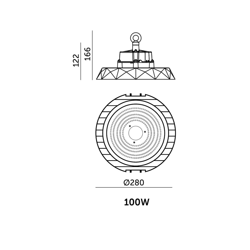 High Bay LED ANICA 100W 4000K IP65 90° DALI Kobi Pro