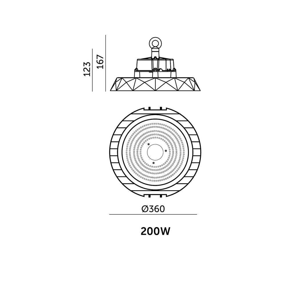 High Bay LED ANICA 200W 4000K IP65 90° DALI Kobi Pro