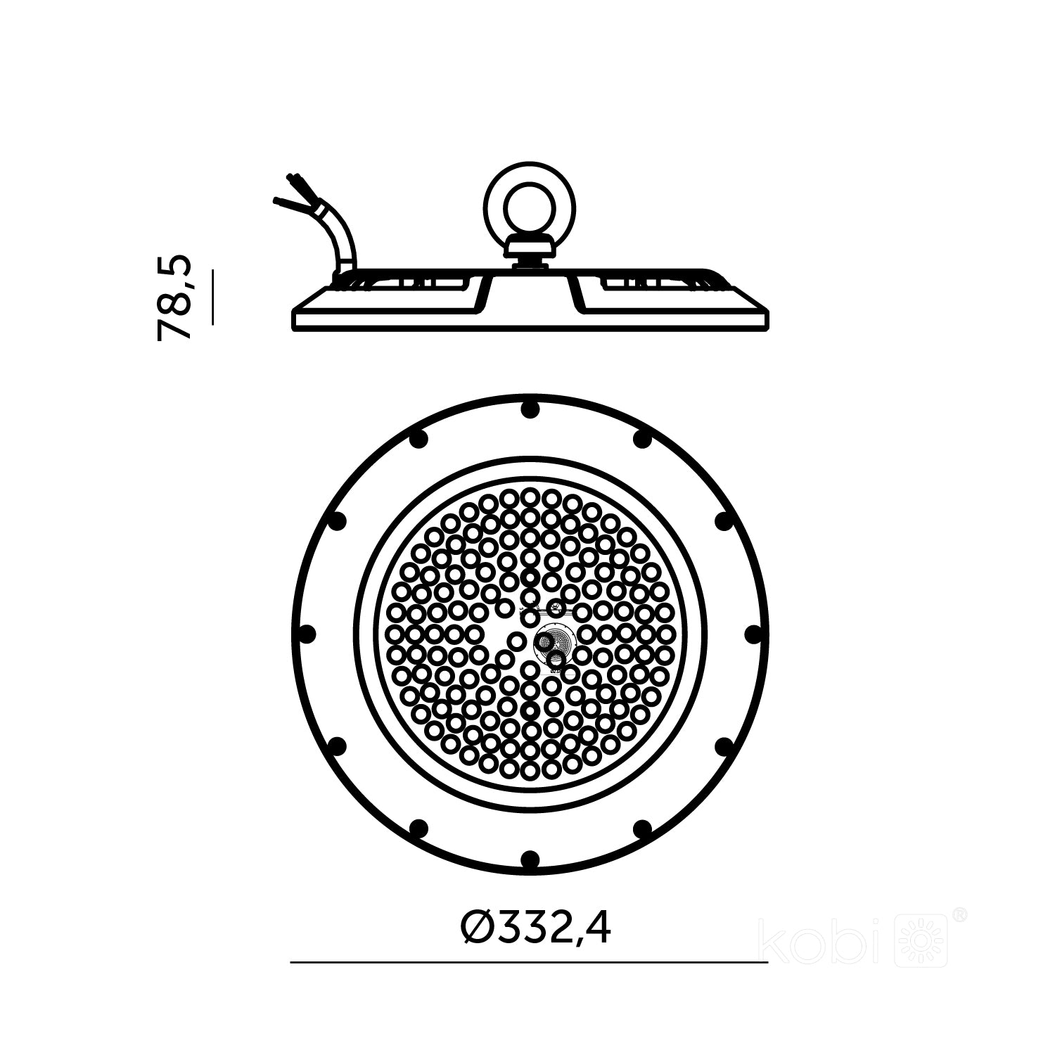 High Bay LED GRAZA 200W 4000K IP65 90° Kobi