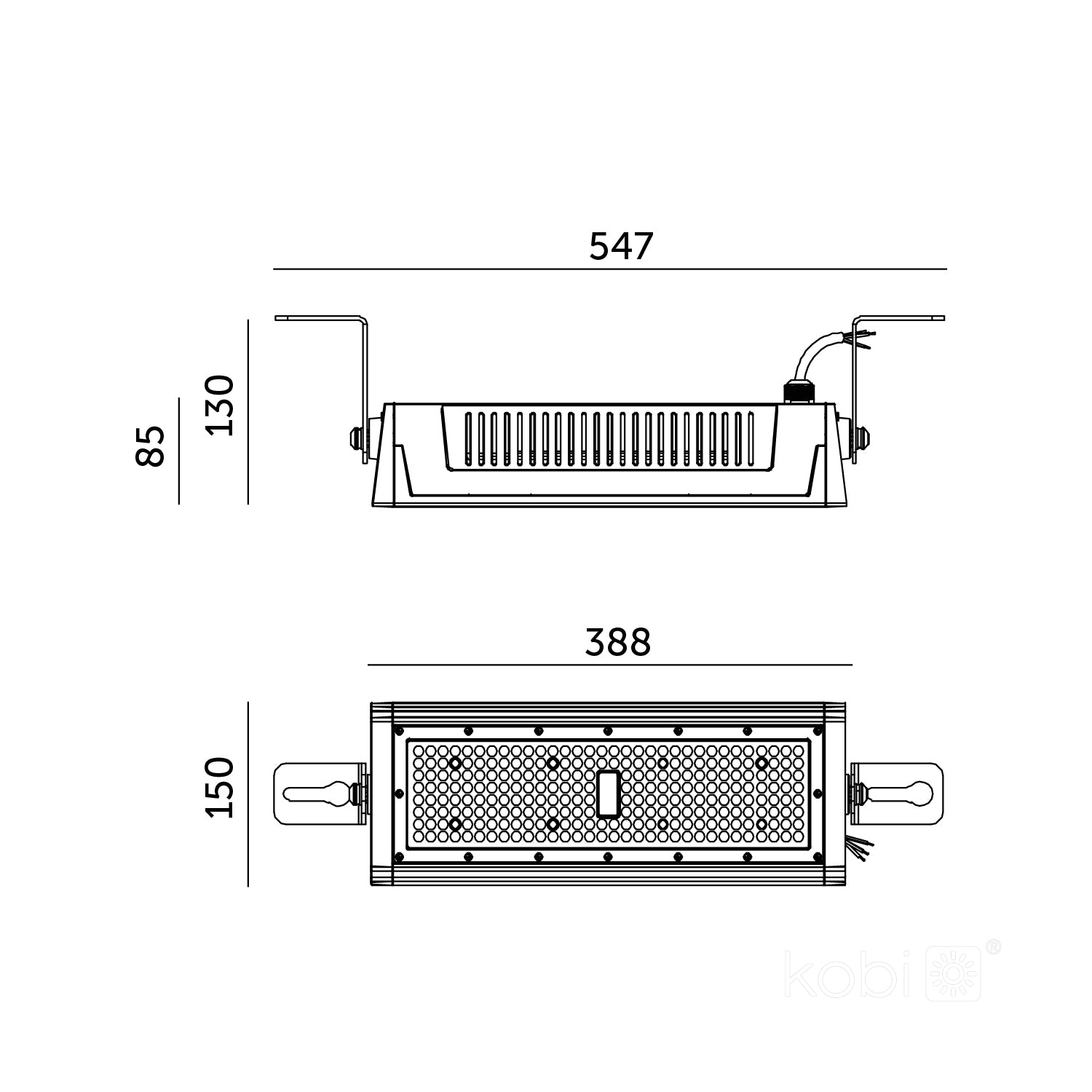 High Bay LED NICO 120W 4000K IP65 60x90° Kobi Pro