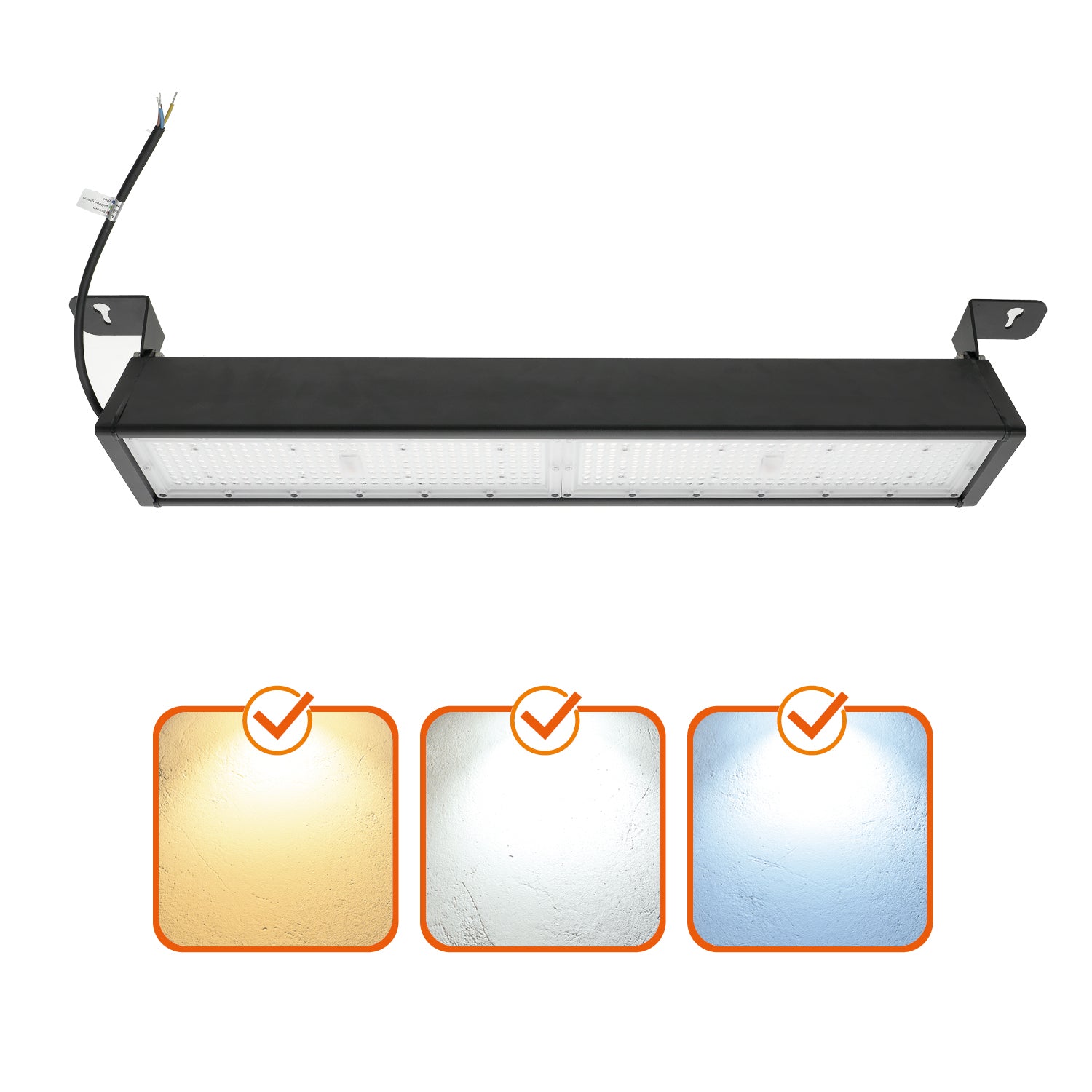 High Bay LED NICO 144W/192W/240W 3CCT IP65 60°x90° Kobi Pro