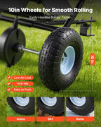 VEVOR Tow Behind Lawn Spreader, 3m Spreading Width, Garden & Lawn Spreader with Universal Hitch, 38.6kg Capacity & 10 in All-Terrain Tires, Seed Fertilizer Broadcast Spreader for ATVs UTVs