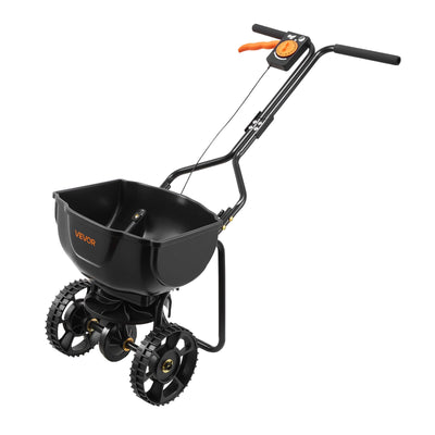 VEVOR Push Lawn Spreader, 3m Spreading Width, Broadcast Spreader with 59kg Load Capacity & 10 in All-Terrain Tires, Walk-Behind Garden & Lawn Broadcast Spreaders for Seed Fertilizer Weed Control