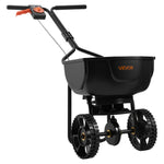 VEVOR Push Lawn Spreader, 3m Spreading Width, Broadcast Spreader with 59kg Load Capacity & 10 in All-Terrain Tires, Walk-Behind Garden & Lawn Broadcast Spreaders for Seed Fertilizer Weed Control