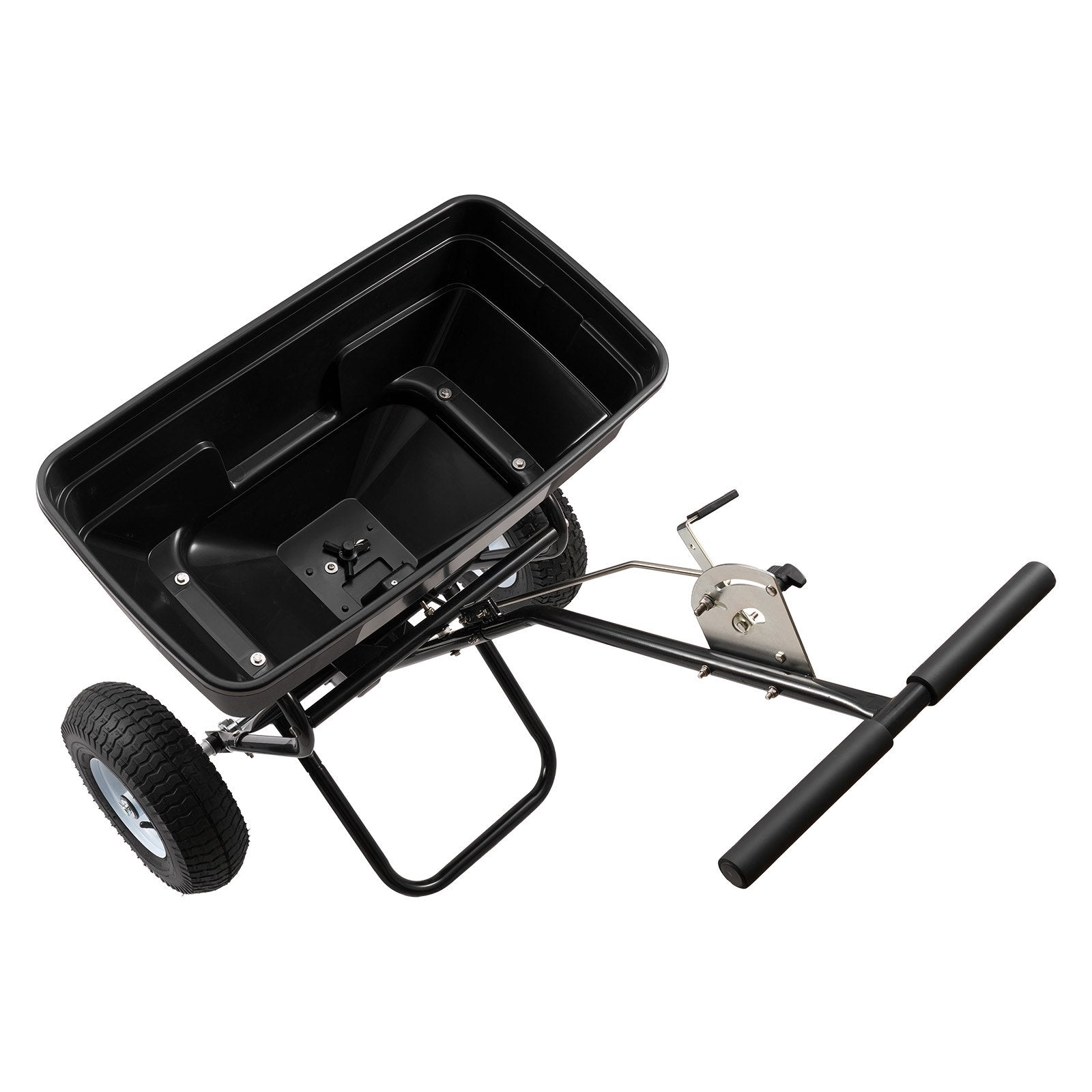 VEVOR Walk-Behind Spreader, 3.66m Spreading Width, Push Broadcast Spreader with 13" All-Terrain Tires, Adjustable Flow Control, 59kg Capacity Hopper, Lawn Spreaders for Fertilizer Seed Ice Melt