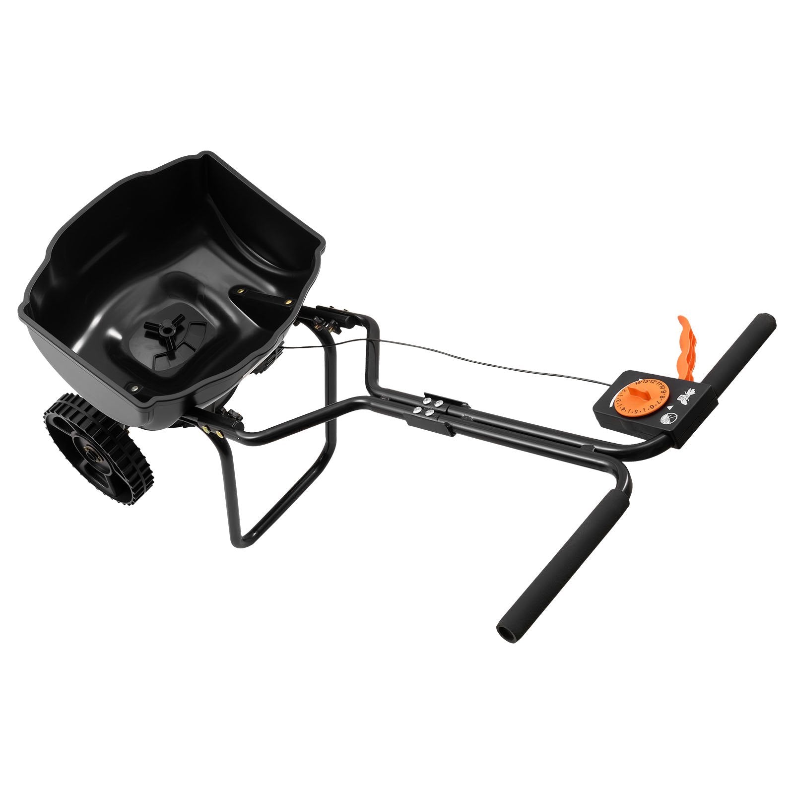 VEVOR Push Lawn Spreader, 3m Spreading Width, Broadcast Spreader with 59kg Load Capacity & 10 in All-Terrain Tires, Walk-Behind Garden & Lawn Broadcast Spreaders for Seed Fertilizer Weed Control