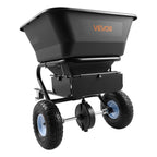 VEVOR Tow Behind Lawn Spreader, 3m Spreading Width, Garden & Lawn Spreader with Universal Hitch, 38.6kg Capacity & 10 in All-Terrain Tires, Seed Fertilizer Broadcast Spreader for ATVs UTVs