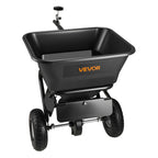 VEVOR Tow Behind Lawn Spreader, 3m Spreading Width, Garden & Lawn Spreader with Universal Hitch, 38.6kg Capacity & 10 in All-Terrain Tires, Seed Fertilizer Broadcast Spreader for ATVs UTVs
