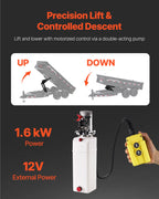 VEVOR Hydraulic Dump Lift Kit, 22,000 lb/10 T Dump Trailer Hydraulic Scissor Hoist Kit Standard Kit, Hydraulic Dump Bed Kit with 12V Hydraulic Pump Unit Suitable for Scissor Lift Dump Trailers Trucks