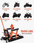 VEVOR Motorcycle Hydraulic Pump Jack 680.4 kg ATV Dirt Bike Stand