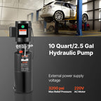 VEVOR Hydraulic Pump Power Unit, AC 220V, 10 Quart Single Acting Hydraulic Unit, 6.3 L/min Oil Flow, Max Discharge Pressure 22 MPa for Dump Truck, Auto Repair Garage, Car Lifting Platforms, Black
