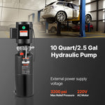 VEVOR Hydraulic Pump Power Unit, AC 220V, 10 Quart Single Acting Hydraulic Unit, 6.3 L/min Oil Flow, Max Discharge Pressure 22 MPa for Dump Truck, Auto Repair Garage, Car Lifting Platforms, Black