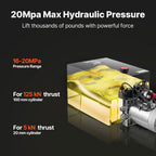 VEVOR 20 L Hydraulic Power Unit, Double Acting Dump Trailer Pump, 22 MPa Max Relief Pressure & 3.4 L/min Flow Rate, DC 12V Hydraulic Pump with Metal Reservoir for Dump Trailer Car Lifting