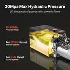 VEVOR 12 L Hydraulic Power Unit, Double Acting Dump Trailer Pump, 22 MPa Max Relief Pressure & 3.4 L/min Flow Rate, DC 12V Hydraulic Pump with Metal Reservoir for Dump Trailer Car Lifting
