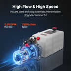 VEVOR 7 L Hydraulic Power Unit, Single Acting Dump Trailer Pump, 22 MPa Max Relief Pressure & 3.4 L/min Flow Rate, DC 12V Hydraulic Pump with Metal Reservoir for Dump Trailer Car Lifting