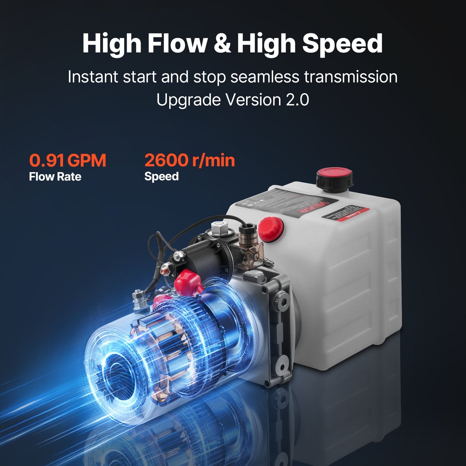 VEVOR 4 L Hydraulic Power Unit, Single Acting Dump Trailer Pump, 22 MPa Max Relief Pressure & 3.4 L/min Flow Rate, DC 12V Hydraulic Pump with Metal Reservoir for Dump Trailer Car Lifting