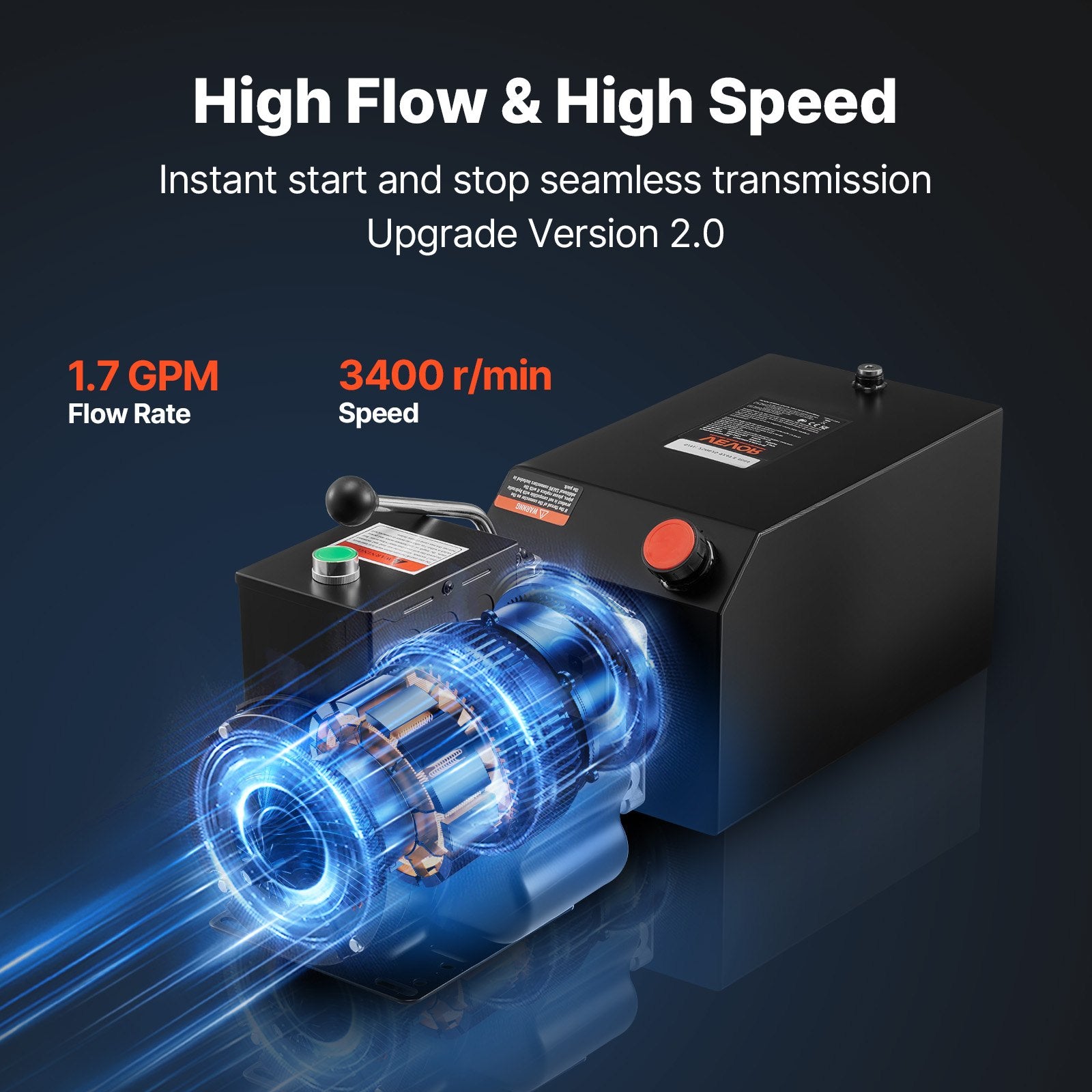 VEVOR Hydraulic Pump Power Unit, AC 220V, 15 Quart Single Acting Hydraulic Unit, 6.3 L/min Oil Flow, Max Discharge Pressure 22 MPa for Dump Truck, Auto Repair Garage, Car Lifting Platforms, Black