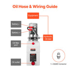 VEVOR 7 L Hydraulic Power Unit, Single Acting Dump Trailer Pump, 22 MPa Max Relief Pressure & 3.4 L/min Flow Rate, DC 12V Hydraulic Pump with Metal Reservoir for Dump Trailer Car Lifting