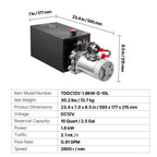 VEVOR 10 L Hydraulic Power Unit, Single Acting Dump Trailer Pump, 22 MPa Max Relief Pressure & 3.4 L/min Flow Rate, DC 12V Hydraulic Pump with Metal Reservoir for Dump Trailer Car Lifting