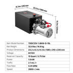 VEVOR 15 L Hydraulic Power Unit, Single Acting Dump Trailer Pump, 22 MPa Max Relief Pressure & 3.4 L/min Flow Rate, DC 12V Hydraulic Pump with Metal Reservoir for Dump Trailer Car Lifting
