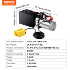 VEVOR Hydraulic Pump 4 Quart/3.8 L Single Acting Dump Trailer Pump Power Unit DC 12V