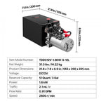 VEVOR 12 L Hydraulic Power Unit, Double Acting Dump Trailer Pump, 22 MPa Max Relief Pressure & 3.4 L/min Flow Rate, DC 12V Hydraulic Pump with Metal Reservoir for Dump Trailer Car Lifting