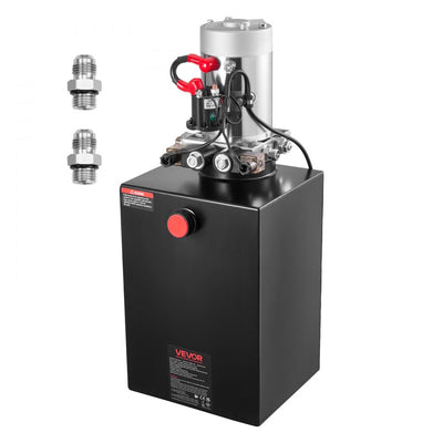VEVOR 20 L Hydraulic Power Unit, Double Acting Dump Trailer Pump, 22 MPa Max Relief Pressure & 3.4 L/min Flow Rate, DC 12V Hydraulic Pump with Metal Reservoir for Dump Trailer Car Lifting