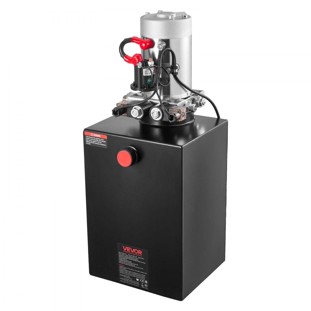 VEVOR 20 L Hydraulic Power Unit, Double Acting Dump Trailer Pump, 22 MPa Max Relief Pressure & 3.4 L/min Flow Rate, DC 12V Hydraulic Pump with Metal Reservoir for Dump Trailer Car Lifting