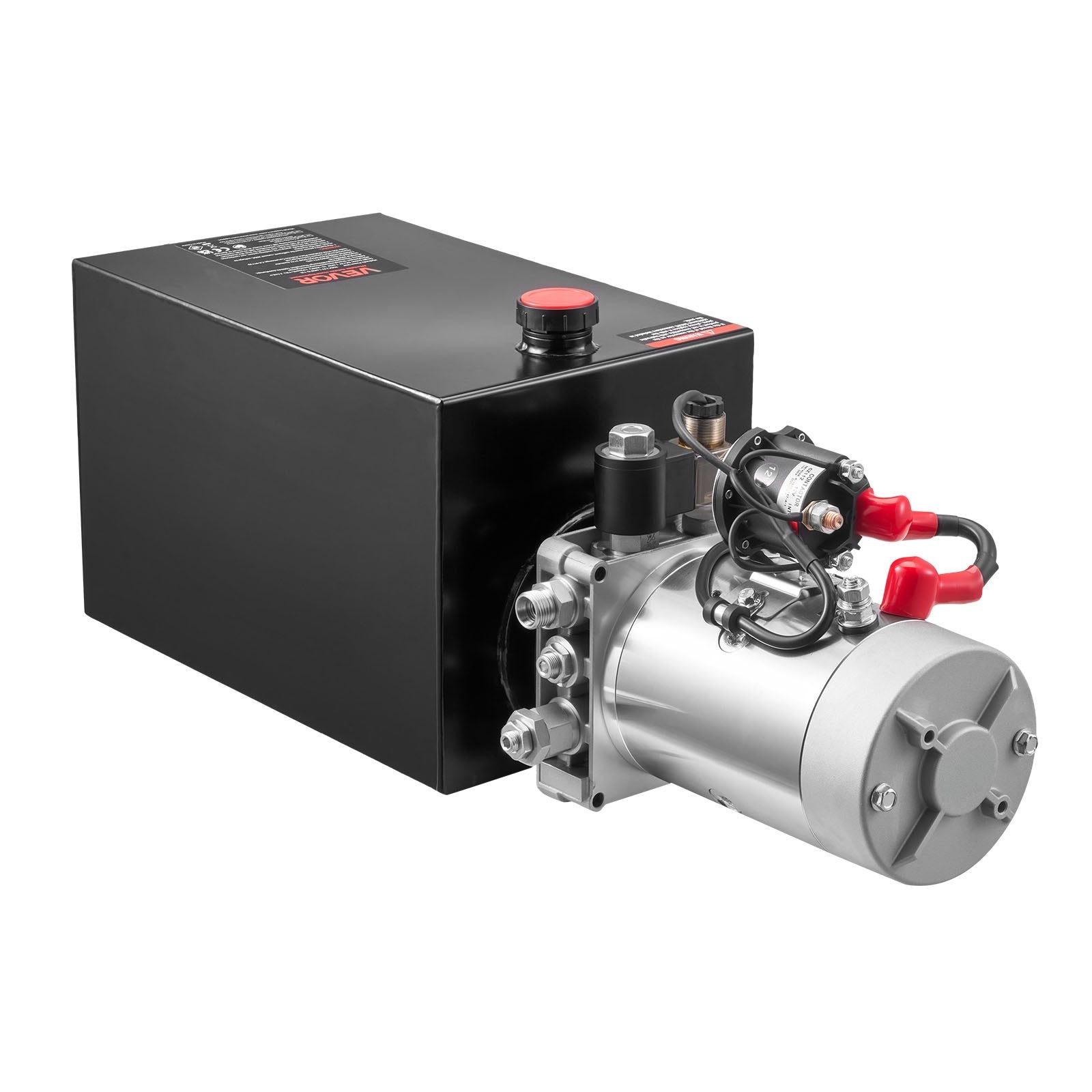 VEVOR 15 L Hydraulic Power Unit, Single Acting Dump Trailer Pump, 22 MPa Max Relief Pressure & 3.4 L/min Flow Rate, DC 12V Hydraulic Pump with Metal Reservoir for Dump Trailer Car Lifting