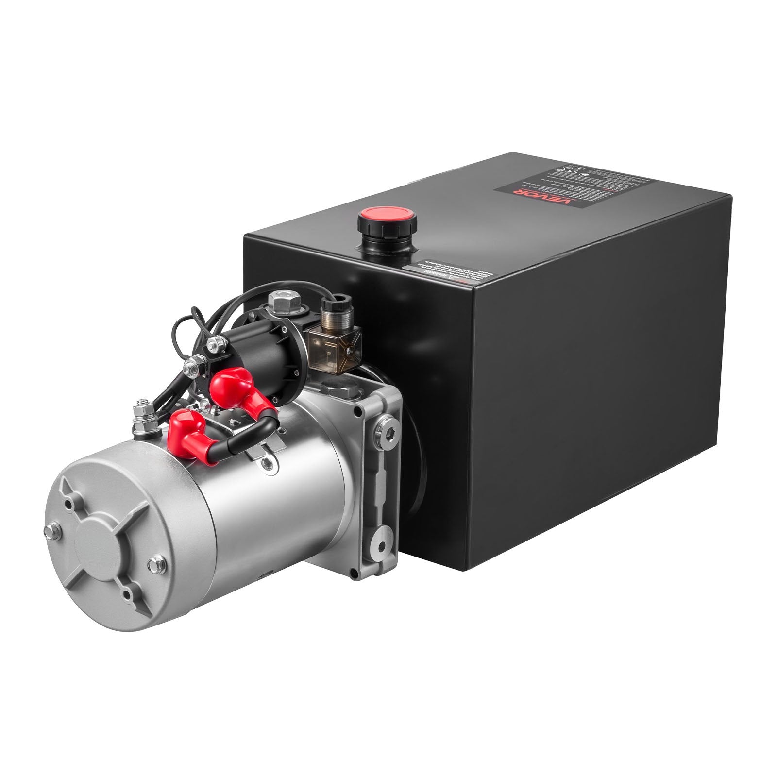 VEVOR 15 L Hydraulic Power Unit, Single Acting Dump Trailer Pump, 22 MPa Max Relief Pressure & 3.4 L/min Flow Rate, DC 12V Hydraulic Pump with Metal Reservoir for Dump Trailer Car Lifting